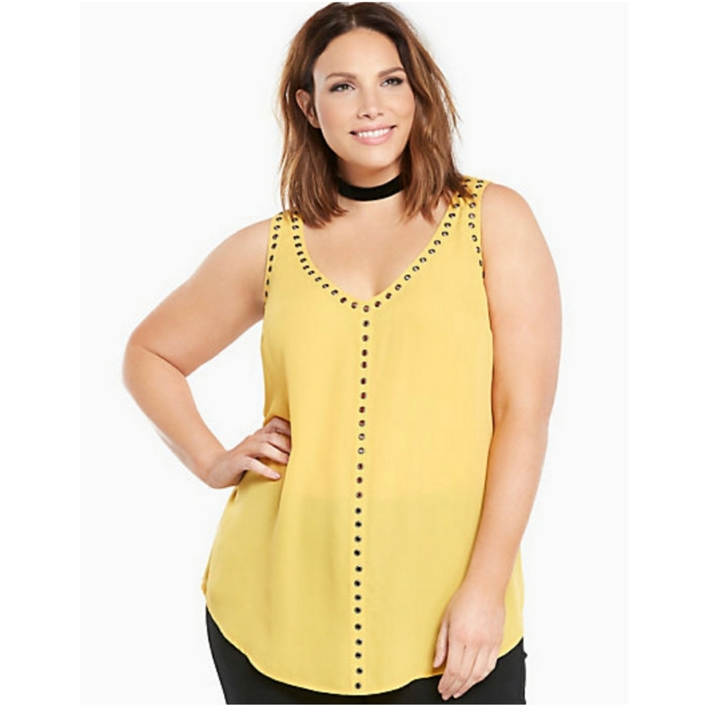 Torrid Yellow Grommet Detail Top